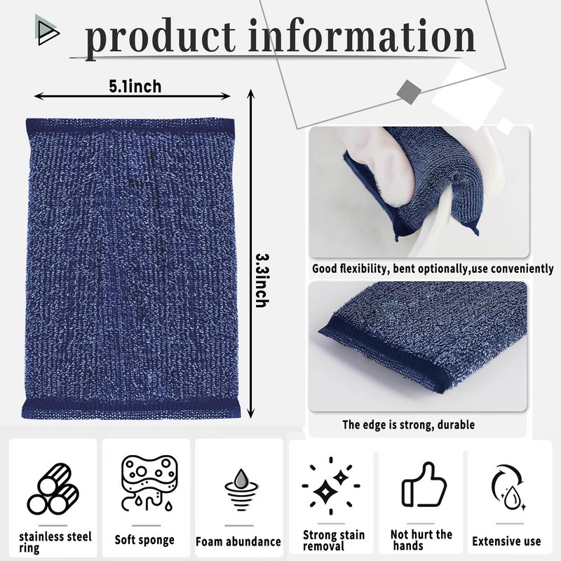 Steel Wool Sponges for Kitchen - Kitchen Scrubbers Dish Sponges,