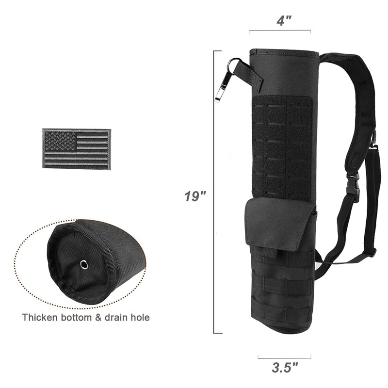 KRATARC Archery Lightweight Back Arrow Quiver Dual Use Foldable Compact