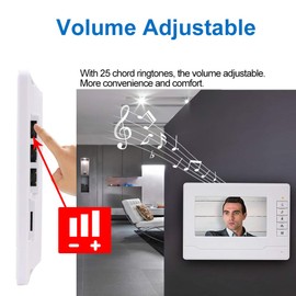 Kadongli KDL Video Intercom System Smart Video Door Phone Doorbell 7 Inch 480P Waterproof Outdoor IR Camera with Monitor for Home (1 Monitor)