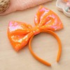 Orange Big Hair Bow Headband, Sequin Party Glitting Headwear for