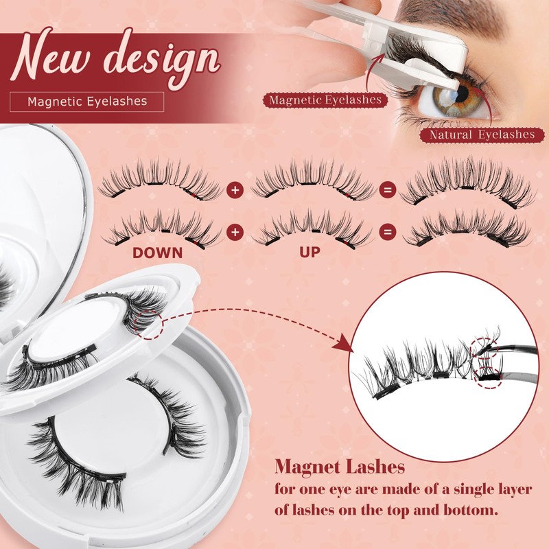 Magnetic-Eyelashes with Applicator 4 Pairs Magnetic-Lashes