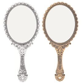 FOMIYES Espejo De Mano 2 Uds Espejo De Maquillaje Vintage Espejo De Tocador Espejo De Mano Cosmético Espejo De Cuidado Personal De Belleza para Y Niñas