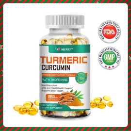 MENXI Turmeric Curcumin with Bioperine 1950mg High Absorption Triple Strength Capsules