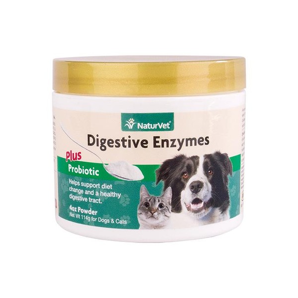 NaturVet Digestive Enzymes Powder with Pre & Probiotics, 1 lb