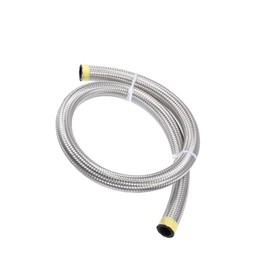 VekAuto 3ft 12AN Fuel Hose AN12 Universal Car Braided Stainless Steel CPE Oil Fuel Gas Line Hose Silver Tone Auto Accessories