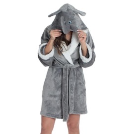 6314-Elephant-S Just Love Critter Robe / Robes for Women, Elephant (Velour), Small