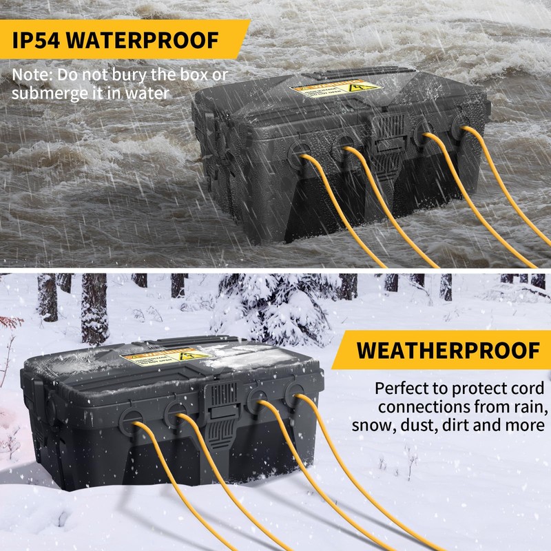 Large Outdoor Electrical Box Waterproof, IP54 Weatherproof Extension Cord Cover