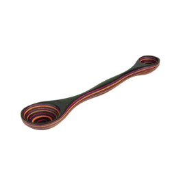 Island Bamboo 9" Rainbow Pakkawood 2 in 1 Double Sided Measuring Spoon Kitchen Essentials, 9"