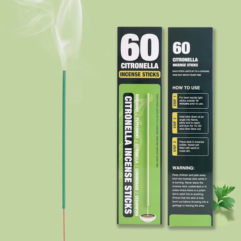 Elmeplh Citronella Incense Sticks 60 Pieces per Box - Outdoor