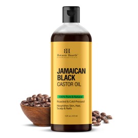 Botanic Hearth Jamaican Black Castor Oil for Hair Growth & Natural Skin Care - Roasted & Cold-Pressed - Massage, Scalp, Hair and Nails - 16 fl oz