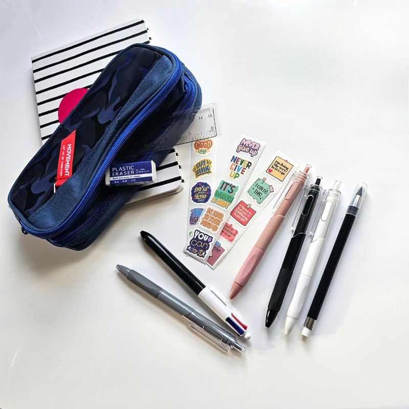 Blue camouflage stationery set, large pencil case with stationery included,