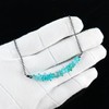 Natural Blue Apatite Chips Bar Necklace, Energy Healing Crystals, Birthday,