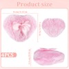 4Pcs Fluffy Powder Puff, 3.2 Inch Large Heart-Shape Loose Powder