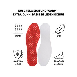 Bama 201750-999-42"Thermo Thin Fit Insole, White/Red, Size 42