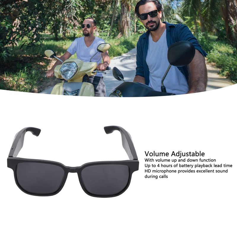 Bluetooth Audio Sunglasses Voice Control Open Ear Style Adjustable Volume