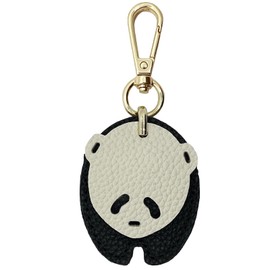 Della Stella for Air Tag Panda Shaped Genuine Leather Keychain Holder,Compatible with AirTag,Secure case Cover Features a Hidden Design for AirTag