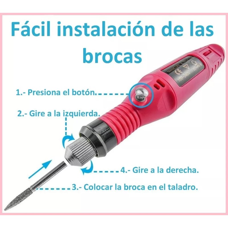 INVDISA Kit De Manicura, Máquina Pulidora Profesional - N U