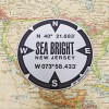 Sea Bright, New Jersey GPS Magnet - Reflective Vinyl GPS Marker Magnet