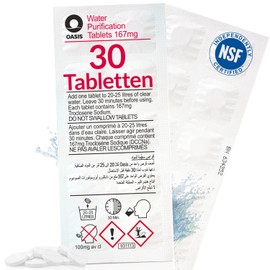 Wicked Chili 30 x Chlorine Tablets Suitable for Waterrower Rowing Machine, Water Rower, Oasis Chlorine Tablets, Water Purification Tablets Against Algae (3 Year Supply, 25 L Sterilized Water Per Tablet)
