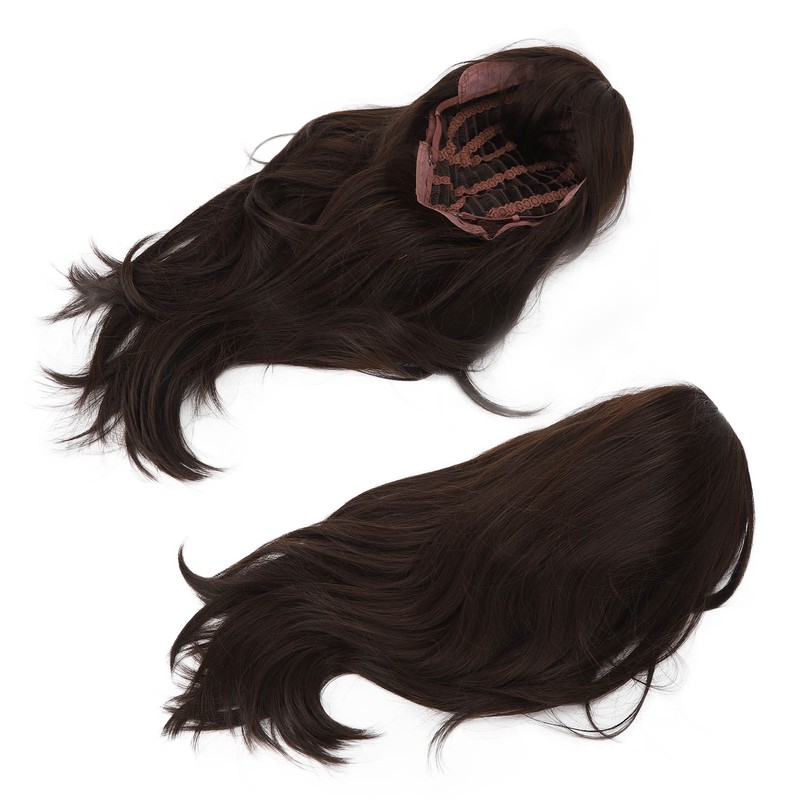 Women Synthetic Wig Long Straight Black Wigs Elastic Hair Wig