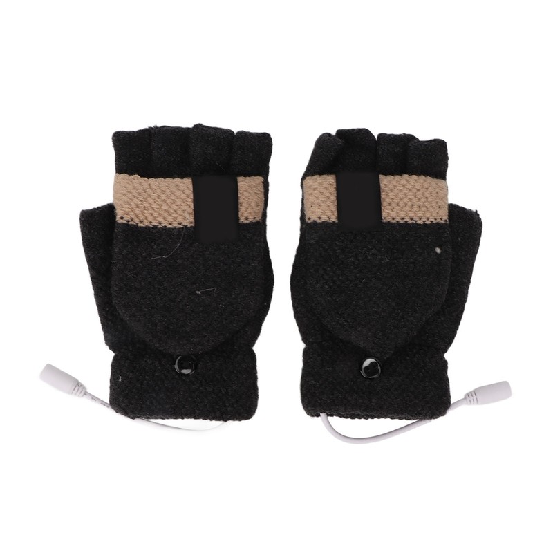 USB Heated Gloves Full and Half Fingers Washable Knitting Electric