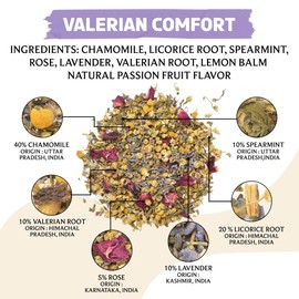 BREWIX, Valerian Comfort Tea for Sleep and Relaxation (40+ Cups, 2.82oz/80g) Caffeine-Free and Calming for Bedtime | Valerian Root, Chamomile & Lavender | Perfect Wellness Sleep