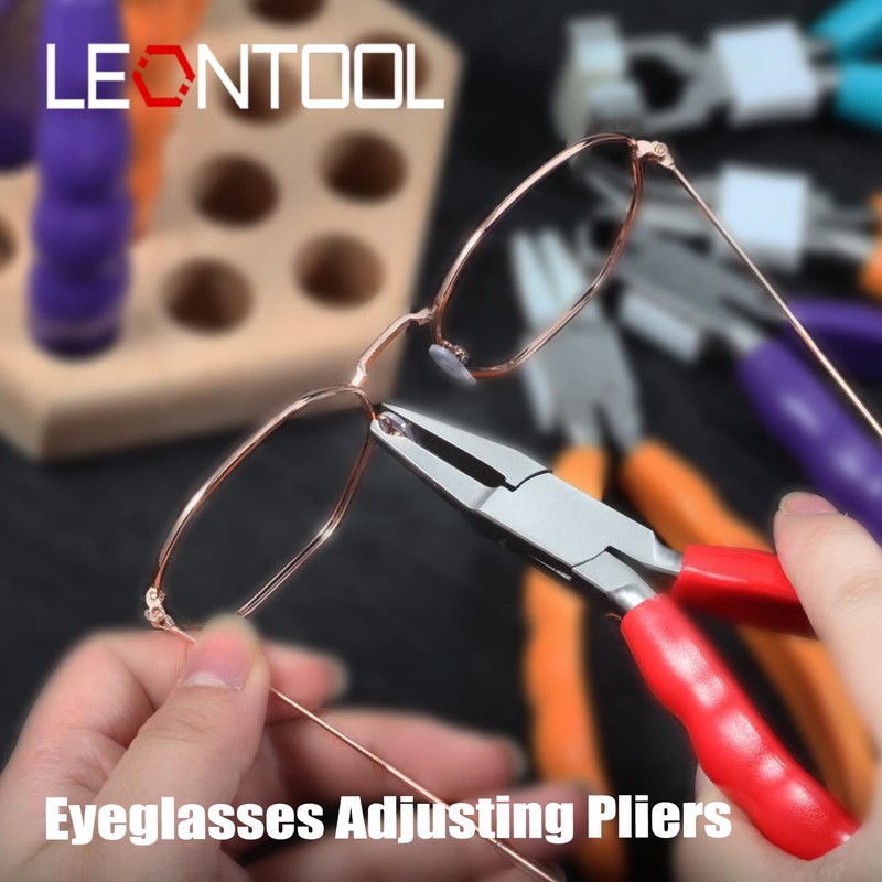 LEONTOOL 6 Inches Nose Pad Plier Adjusting Eyeglass Arms Frame