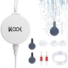 GuDoQi Bomba de Aire para Acuario, Mini Bomba de Aire Silenciosa, 1 W, Pequeña Bomba de Oxígeno para Peceras de 1 a 15 Galones, Incluye Accesorios de Bomba de Aire, Clip Trasero y Ventosa
