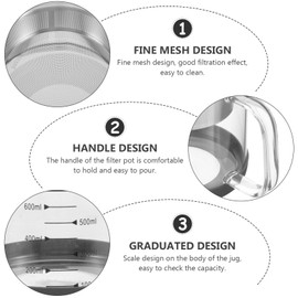 Alipis Stainless Steel Soy Milk Filter Multiple Usage Food Strainer Glass Yogurt Strainer Maker Juice Tea Filter Pot with Scale Nut Milk Maker for Making Yogurt Soybean Milk