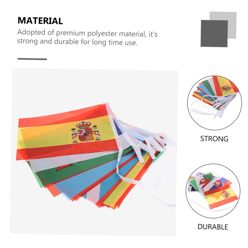 WHAMVOX 1 String String National Flags Banners for Parties Bars
