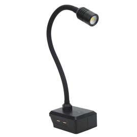LED Work Light Cordless Gooseneck Lamp 3 Modes Dual USB with Hook for 14.4V‑20V Battery