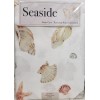 Benson Mills Printed Fabric Tablecloth 60"x84" Oval (6-8 people) SEALIFE,SEASHELS,SEASIDE,BM