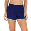 tobeinstyle de la mujer contraste cintura Athletic pantalones cortos, Azul