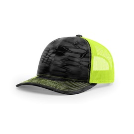 Richardson 112 Trucker Hat Snapback Cap Adjustable Baseball Hat Blank Hat Bulk Hats - Typhon/Neon Yellow