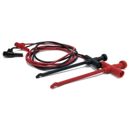 E-Z-HOOK Cable de prueba de multímetro – Adaptador macro de perforación de aislamiento a enchufe estándar de banana (4 mm) (18 AWG PVC – 48 pulgadas de largo) – Juego de 2: rojo, negro (633XEL-48R/B)