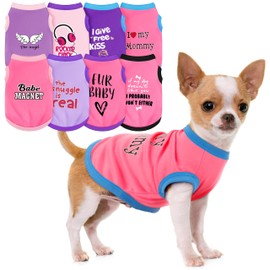 Elevate Your Pet's Seasonal Style: 8PCS of Playful and Airy Dog Shirts with Hilarious Prints - Crafted from Premium Polyester, Perfect for Small Dogs in Both Summer and Fall XXL