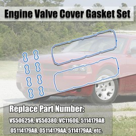 VS50625R Engine Valve Cover Gasket Set for Dodge Ram 1500 2500 3500 Charger Challenger Durango Magnum 5.7L 6.1L 6.4L 2006 2007 2008 2009 2010-2018, for Chrysler Aspen 300 Jeep, Replace VS50380