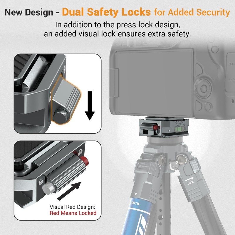 Leaplumin Camera Quick Release Plate Kit with Double Secure Safety