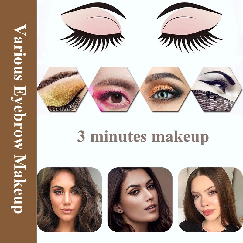 Teuvo Eyebrow Stencils Set for Beginners, 12 Styles with Eyebrow