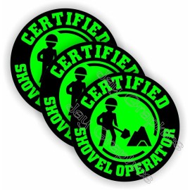 Unbranded/Generic 3pcs Funny Shovel Operator Hard Hat Stickers Safety Helmet Decals Laborer Badge