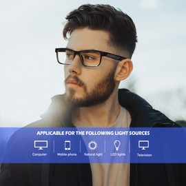 ANYLUV Blue Light Blocking Glasses for Men Women Lightweight Computer Gaming Glasses Anti Eye Strain Rectangle Frame