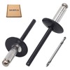 SKIR'CO Pack of 50 Large Flange Aluminium Blind Rivets 4.8