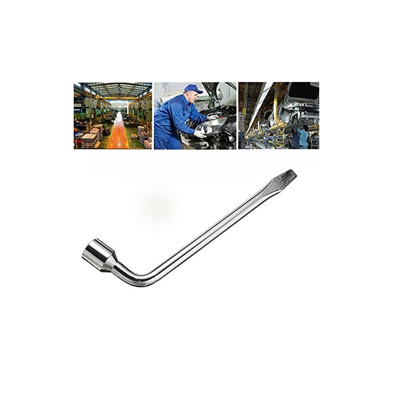 Zeromall Car Spare Tire Wrench, 19mm L-type Hexagon Slotted End