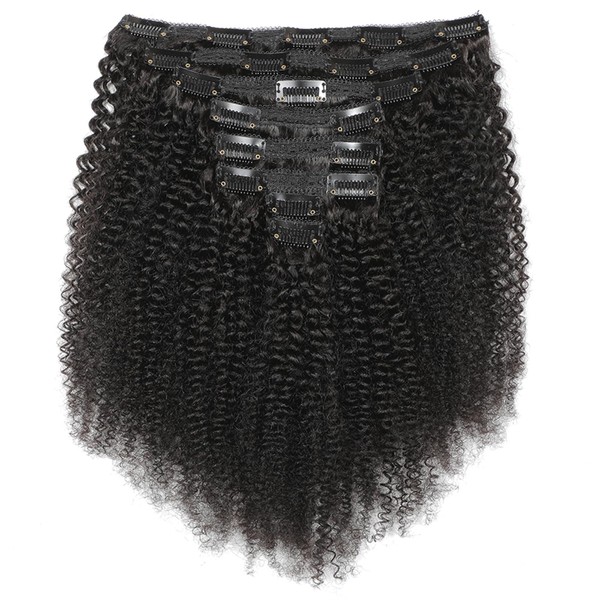 Luovce Clip in Hair Extensions Real Human Hair Afro Kinky