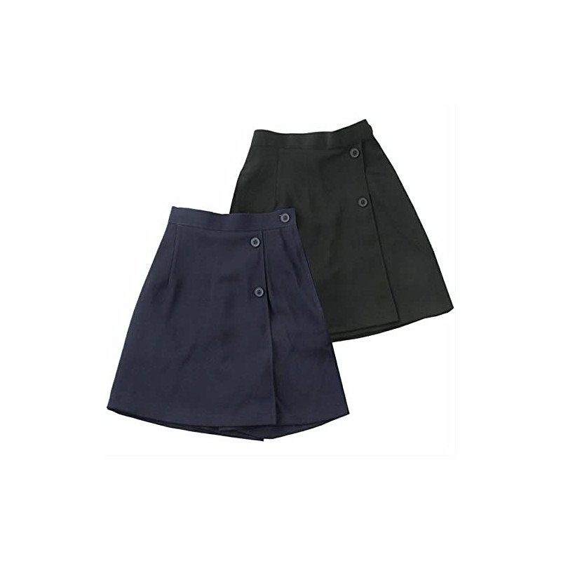 Gokigen Meito 2401 School Culotte Skirt, Plain, Wrap-Style, Dark Blue,