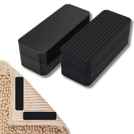 AUCANNIO 24pcs Grippers for Mats on Carpet, Rug Gripper for Carpeted Floor, Washable Reusable Carpet Sticky Grips, Suitable for all Types and Sizes of Carpet(25mm x 10mm)