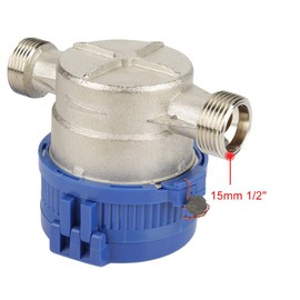 Cold Water Meter 15mm 1/2 inch Arbitrary Rotation Function Water Flow Meter with Fittings for Garden & Home Usage
