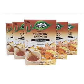 Dalgety Turmeric & Ginger Tea 108 Tea Bags with 100% Natural Herbs Maximum Strength Pack of 6 - 108 teabags