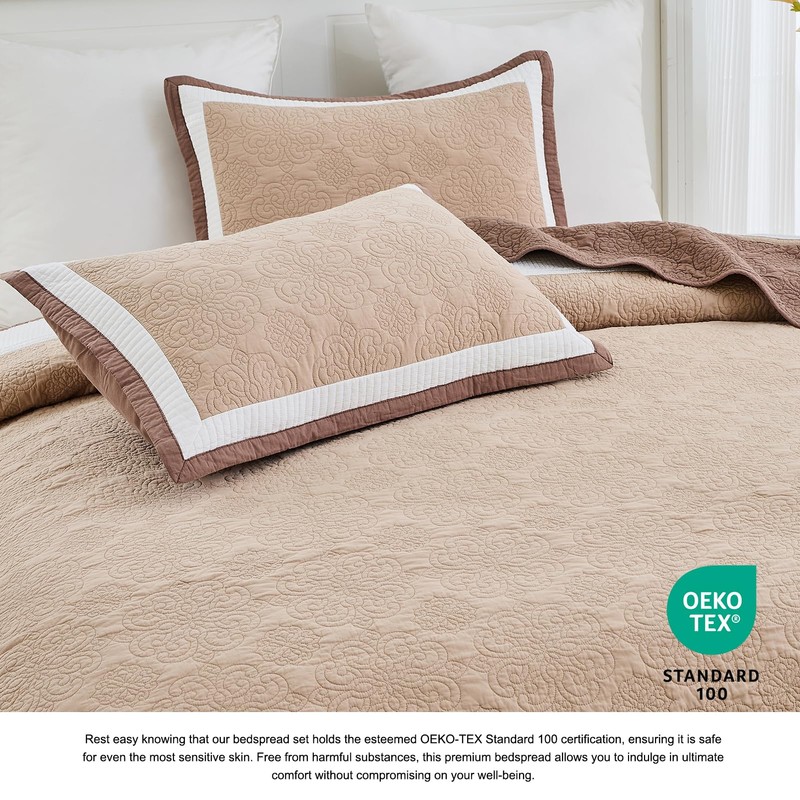 DDUOXIN Lightweight King Bedspread 120"x120" - 100% Cotton Reversible Oversized