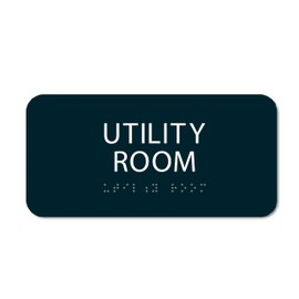 ALPHA DOG ADA SIGNS - Utility Room Sign with Braille for Your Business, 4x8 Inch, ADA Compliant, Indoor or Outdoor, Easy Installation, Made in the USA, Black